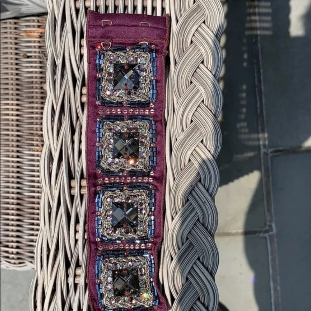 Stella & Dot🦄~ULTRARARE~Nadia Embroidered Cuff Bracelet - Picture 6 of 7